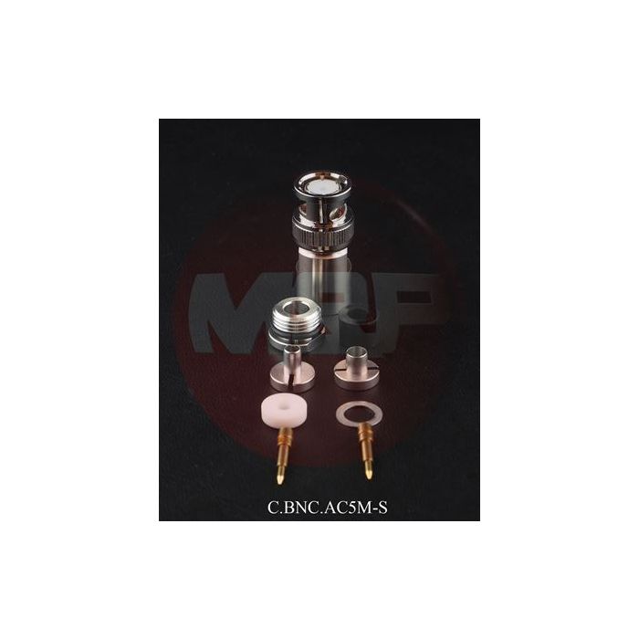 Messi & Paoloni BNC Male Solder Connector for 5mm / 5.4mm / .197" / .212" cables