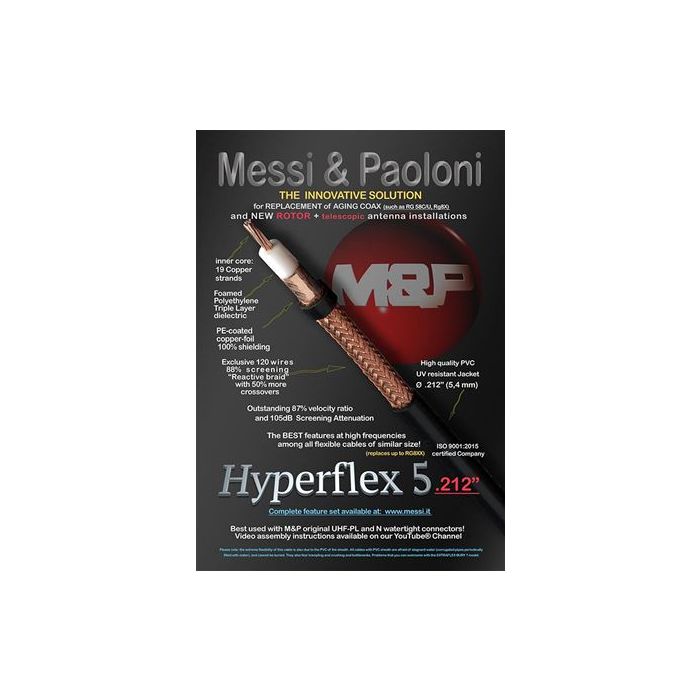 Messi & Paoloni Hyperflex 5 Premium Coax Cable - Custom Length (per foot)