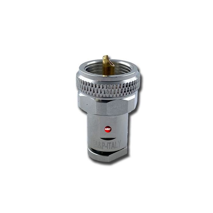 Messi & Paoloni UHF Male (PL259) Solder Enhanced Connector for 5.4mm / .212" cables (2-Pack)
