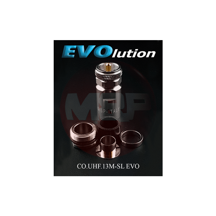 Messi & Paoloni EVOlution UHF Male (PL259) Solder+Solderless Connector for 13mm / .500" cables (1-Pack)