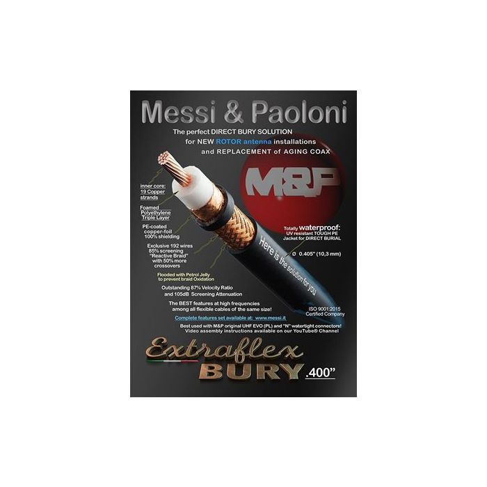 Messi & Paoloni Extraflex Bury 10 Premium .400" Coax Cable - Custom Length (per foot)