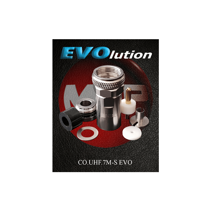 Messi & Paoloni EVOlution UHF Male (PL259) Solder Enhanced Connector for 7.3mm / .287" cables (2-Pack)