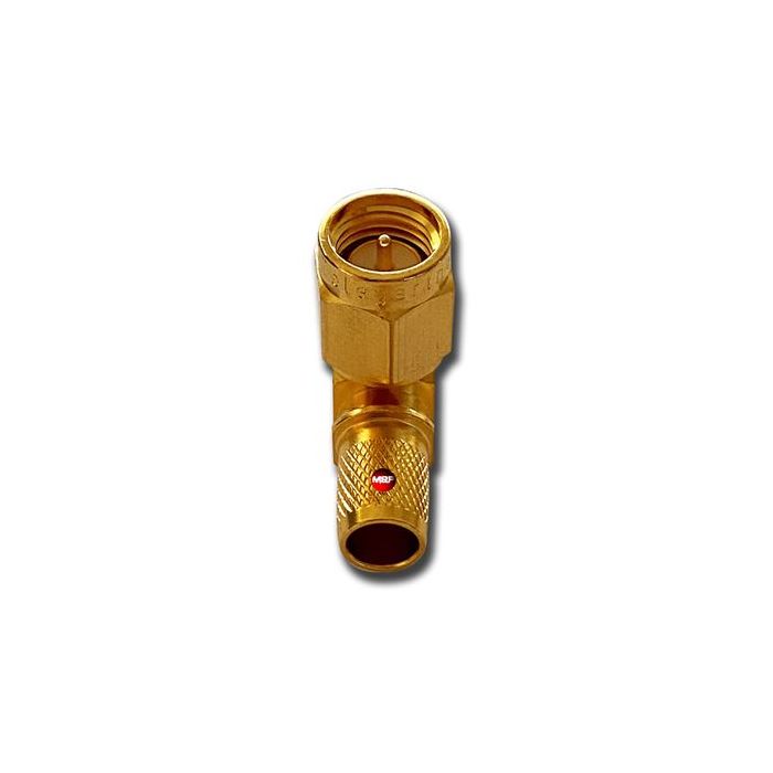 Messi & Paoloni SMA Male Right Angle Crimp / Solder Connector for 5.4mm / .212" cables