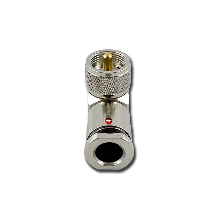 Messi & Paoloni UHF Male (PL259) Right Angle Solder Connector for 7.3mm / .287" cables