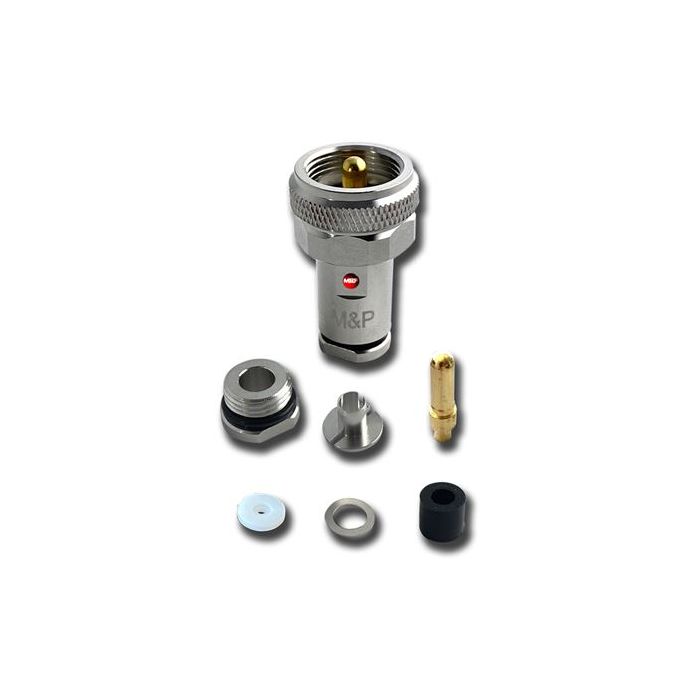 Messi & Paoloni EVOlution UHF Male (PL259) Solder Enhanced Connector for POTA-FLEX 6mm / .236" Cables (1-Pack)