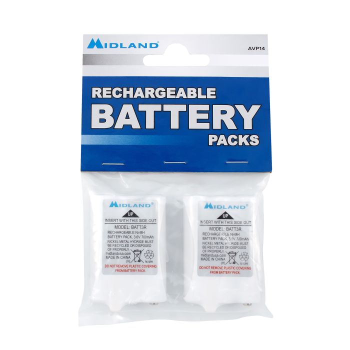 Midland Rechargeable Batteries For T50 / T60 / LXT600 Series (2-Pack BATT3R / AVP14)