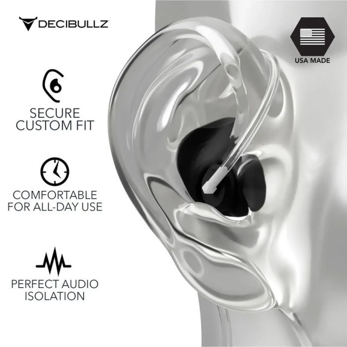 Decibullz Custom Molded Acoustic Tube Earpiece Adapter with Isolation