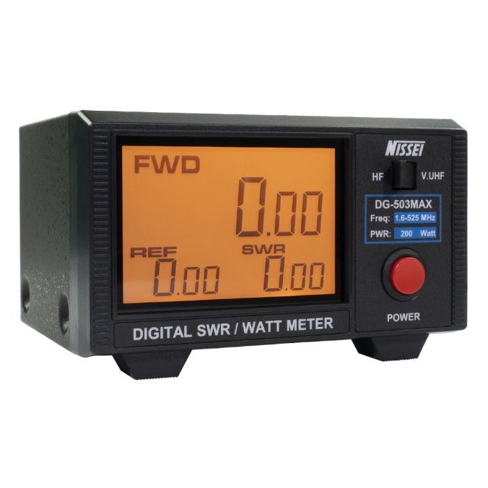 Nissei DG-503MAX Digital SWR and Power Meter for Analog and Digital Radios (1.6-60 MHz / 125-525 MHz, 200 Watts)