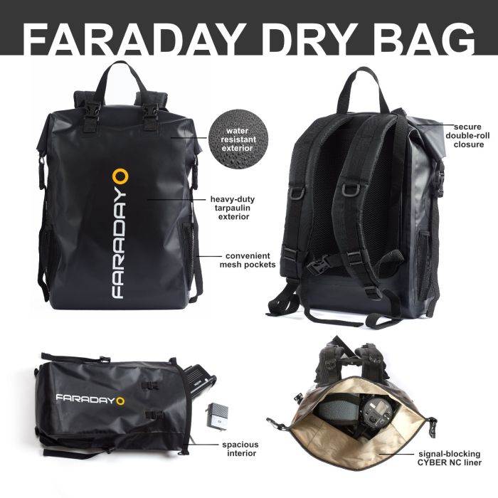 Faraday Dry Bag Backpack (Stealth Black)