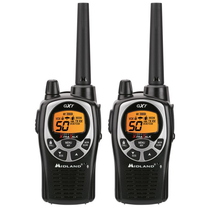Midland GXT1000VP4 GMRS Radios With Headsets and Charger