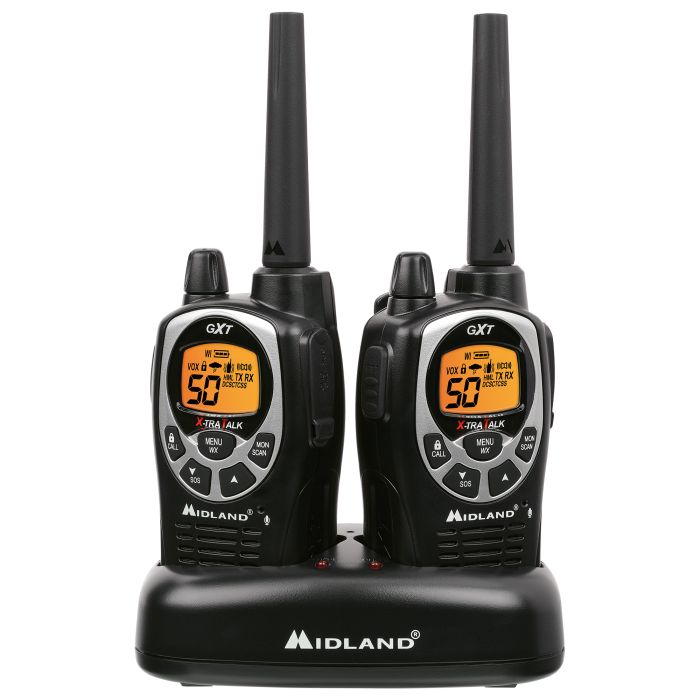 Midland GXT1000VP4 GMRS Radios With Headsets and Charger