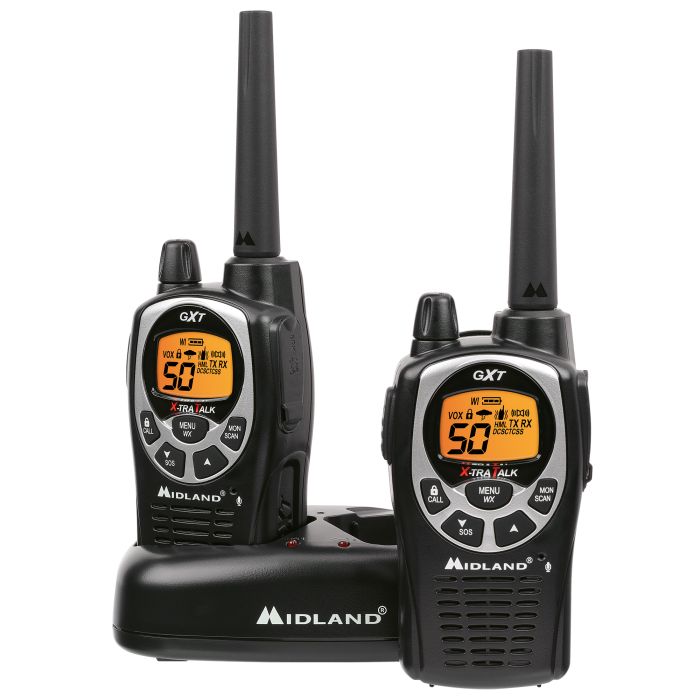 Midland GXT1000VP4 GMRS Radios With Headsets and Charger