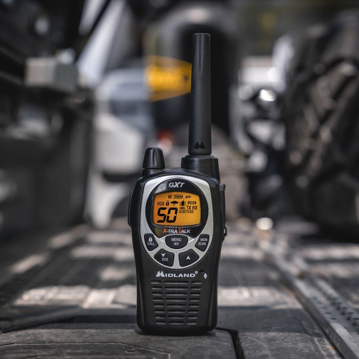 Midland GXT1000VP4 GMRS Radios With Headsets and Charger