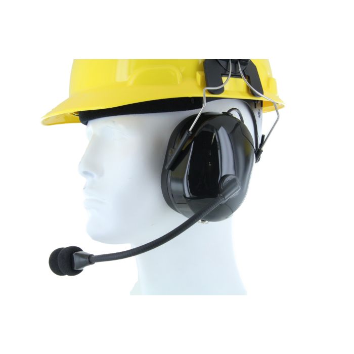 XLT HS500HM Heavy Duty Dual Muff Headset with PTT and Mic for Safety Helmet/Hard Hat