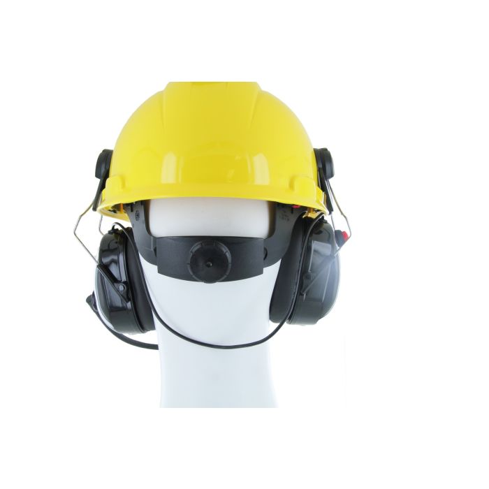 XLT HS500HM Heavy Duty Dual Muff Headset with PTT and Mic for Safety Helmet/Hard Hat