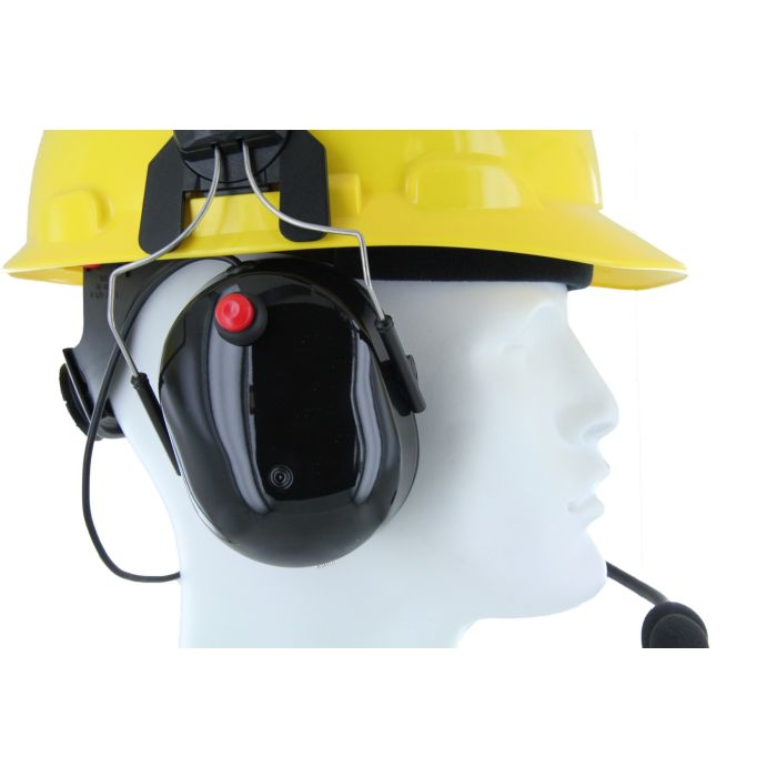 XLT HS500HM Heavy Duty Dual Muff Headset with PTT and Mic for Safety Helmet/Hard Hat