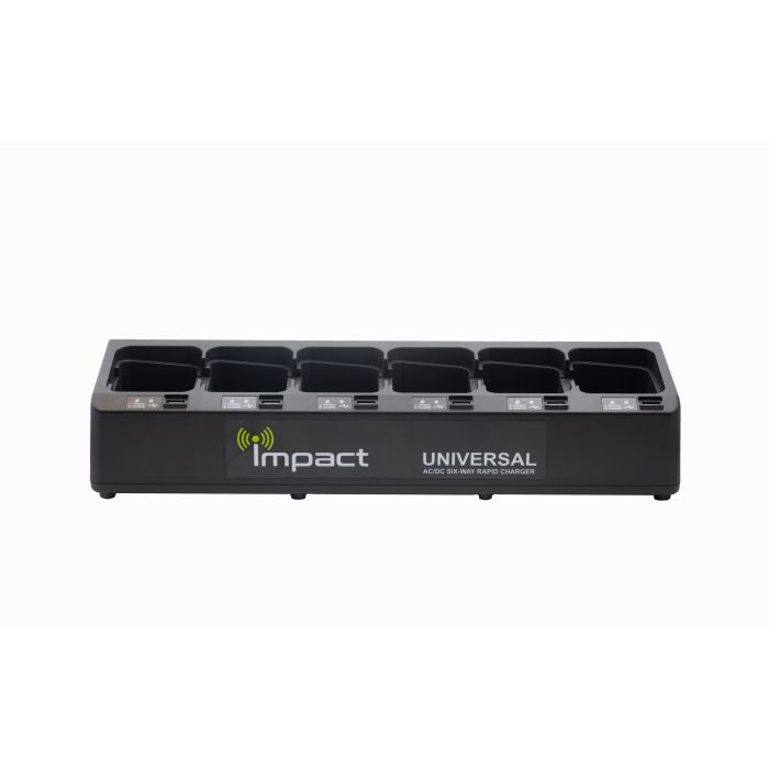 Impact IMPC-6AC/DC 6 Bank Universal Rapid Two-Way Radio Battery Charger With USB