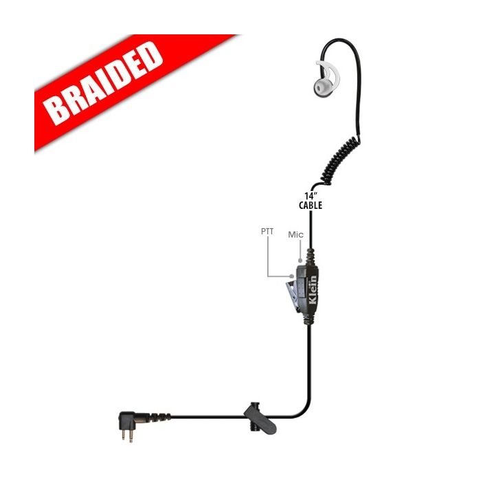 Klein Electronics Intrepid Single Wire Surveillance Earpiece (Braided Cable)
