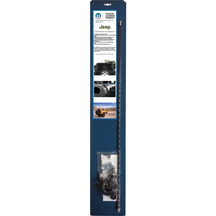 Jeep CB Radio Antenna w/ Spare Tire Carrier Mounting Kit (for JK Wrangler 2007-Present)