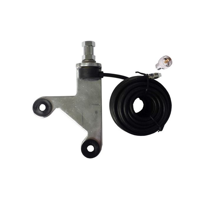 Jeep Spare Tire Carrier Antenna Mounting Bracket w/ Coax and 3/8" Stud (for JK Wrangler 2007-Present)
