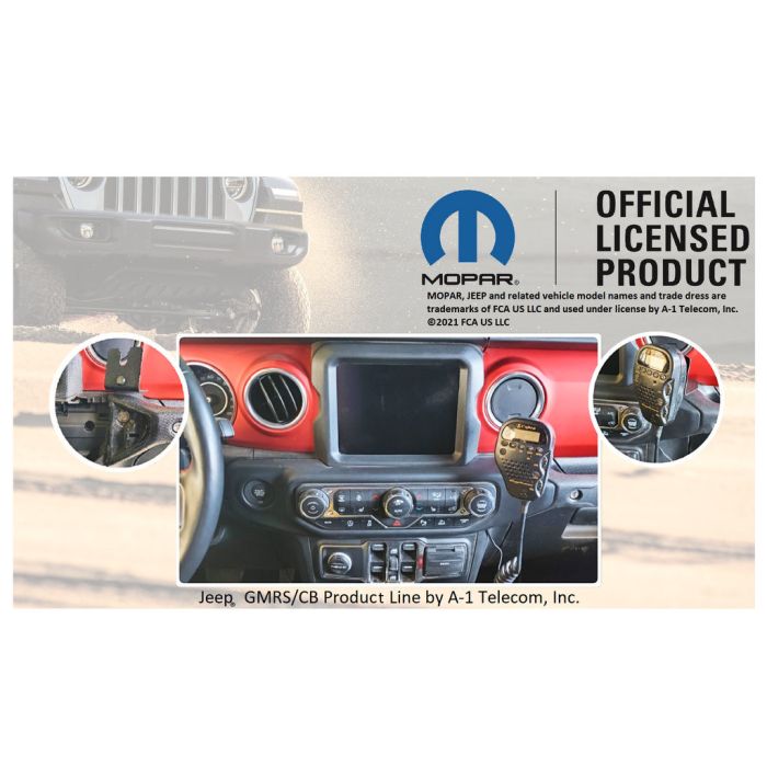 Jeep Grab Bar Microphone and Two-Way Radio Mount (for JT Gladiator and JL Wrangler)