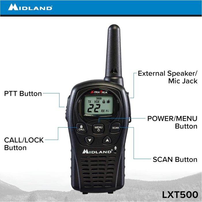 Midland LXT500VP3 Two Way Radios With Charger