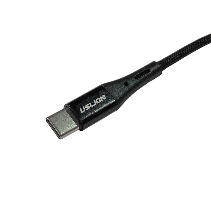 USLION Fast Charging 3A Braided USB-C to USB-A cable - 1 meter, black